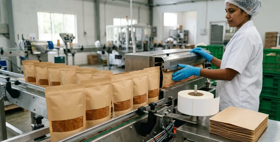 Co-packing 250 g kraft pouches for the ethnic-grocery export bridge